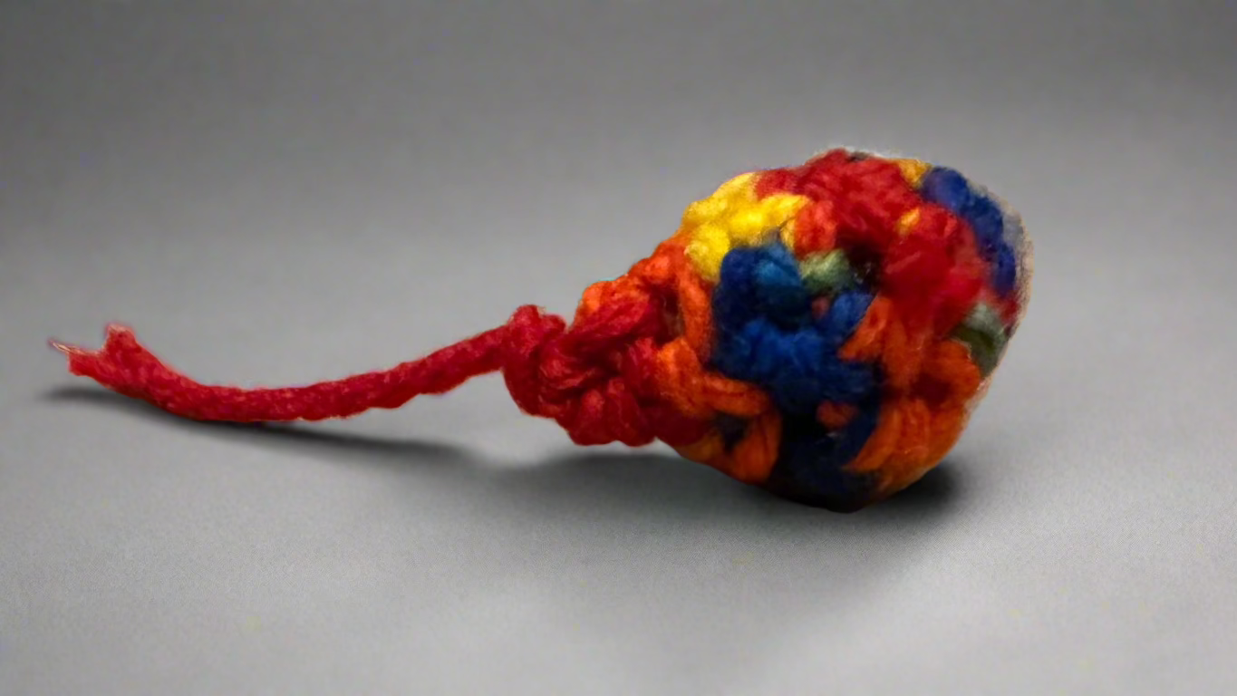 wool crocheted cat toy